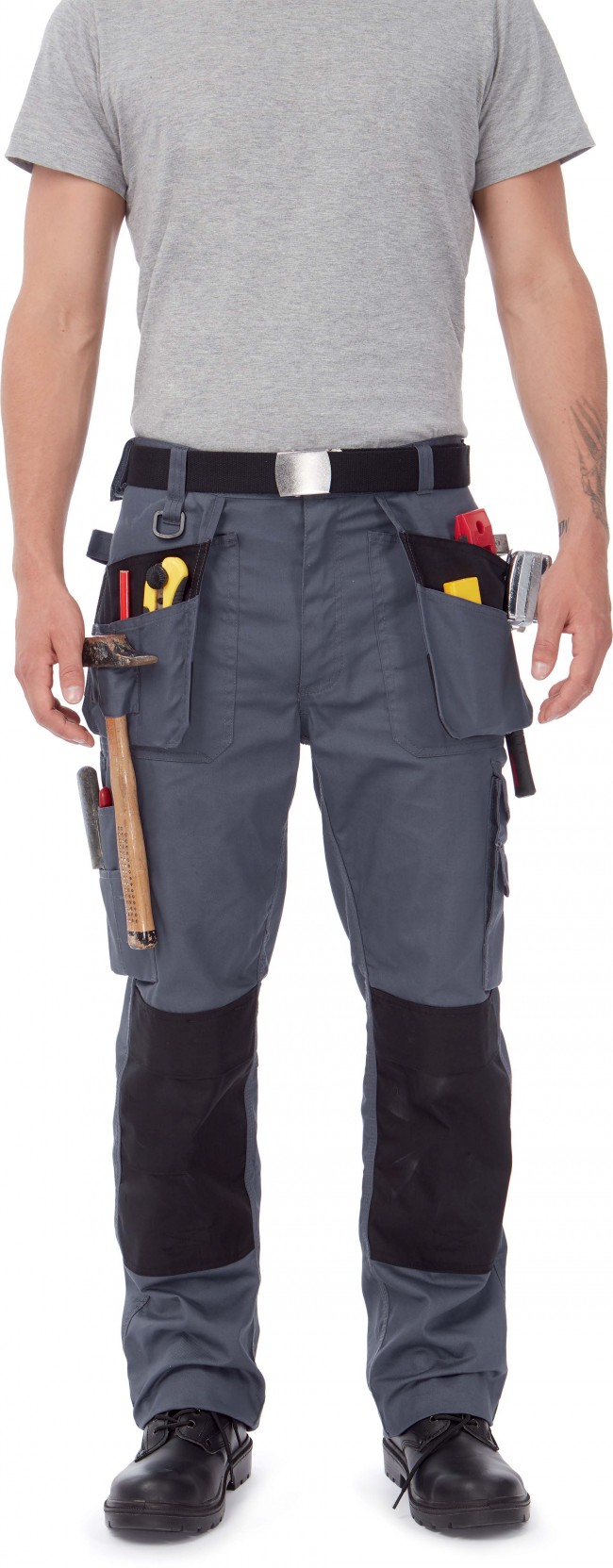Pantalon de travail en vente avec de nombreux modèles et coloris disponibles chez Textile Direct Pantalon de travail Performance Pro BUC51 - Steel Grey / Black