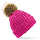 BONNET AVEC POMPON Fuchsia