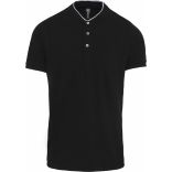 Polo col mao manches courtes homme Black / Oxford grey - XS