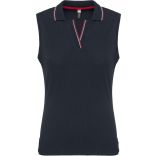 Polo sans manches femme Navy / Red / White - XS