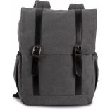 Sac à dos en toile à rabat Washed Dark Grey
