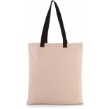 Sac shopping plat en toile avec poignées contrastées Natural / Black