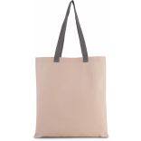 Sac shopping plat en toile avec poignées contrastées Natural / Steel Grey