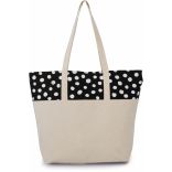 Sac Shopping motif pois Black / White / Natural