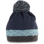 Bonnet à pompom 3 bandes Shale Grey / Delphinium Blue / Patriot Blue