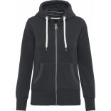 Sweat-shirt vintage zippé à capuche femme Vintage Charcoal - XS
