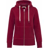 Sweat-shirt vintage zippé à capuche femme Vintage Dark Red - XS
