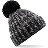 Bonnet à pompon en maille torsadée - Black Twist