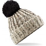 Bonnet à pompon en maille torsadée - Oatmeal Twist