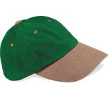Casquette profil bas en coton brossé B57 - Forest Green / Taupe