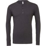 T-shirt homme manches longues col boutonné BE3150 - Dark Grey Heather