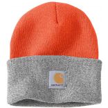 Bonnet tricoté CARA18 - Bright Orange / Heather Grey-One Size