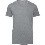 T-shirt homme triblend col V TM057 - Heather Light Grey
