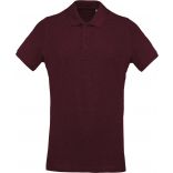 Polo homme bio piqué manches courtes K209 - Wine Heather