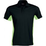 Polo bicolore manches courtes Flag K232 - Black / Lime