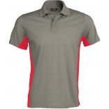 Polo bicolore manches courtes Flag K232 - Light Grey / Red
