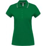 Polo femme manches courtes K251 - Kelly Green / Light Grey / White