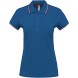 Polo femme manches courtes K251 - Light Royal Blue / Red / White