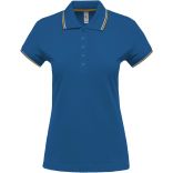 Polo femme manches courtes K251 - Light Royal Blue / Yellow / White
