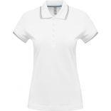 Polo femme manches courtes K251 - White / Sky Blue / Light Grey