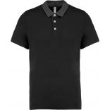 Polo homme jersey bicolore K260 - Black / Dark Grey Heather