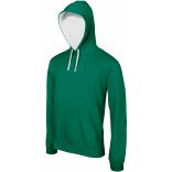 Sweat-shirt homme à capuche contrastée K446 - Light Kelly Green / White 
