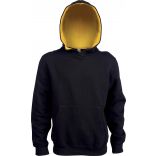 Sweat-shirt enfant à capuche contrastée K453 - Black / Yellow