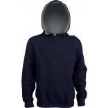Sweat-shirt enfant à capuche contrastée K453 - Navy / Fine Grey