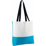 Sac cabas porte documents KI0238 - Turquoise / White