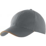 Casquette sport 4 panneaux KP132 - Grey / Orange