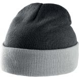Bonnet bicolore avec revers KP514 - Dark Grey / Light Grey
