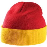 Bonnet bicolore avec revers KP514 - Red / Yellow