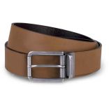 Ceinture cuir à bord franc KP812 - Cognac
