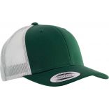 Casquette 6 panneaux Trucker modèle rétro KP912 - Forest Green / Light Grey