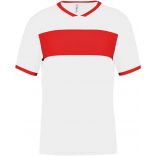 Maillot adulte polyester manches courtes PA4000 - White / Sporty Red