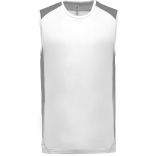Débardeur sport bicolore PA475 - White / Fine Grey