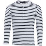 T-shirt homme "Long John" PR218 - White / Navy