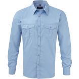 Chemise manches longues homme twill roll RU918M - Blue