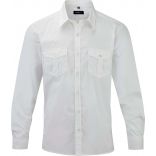 Chemise manches longues homme twill roll RU918M - White