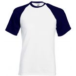 T-shirt baseball Valueweight SC61026 - White / Deep Navy
