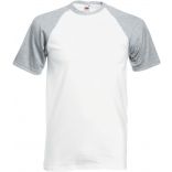 T-shirt baseball Valueweight SC61026 - White / Heather Grey