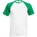 T-shirt baseball Valueweight SC61026 - White / Kelly Green