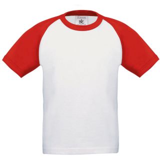 T-shirt enfant Baseball CGTK350 - White / Red