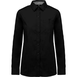 Chemise coton Nevada manches longues femme Black