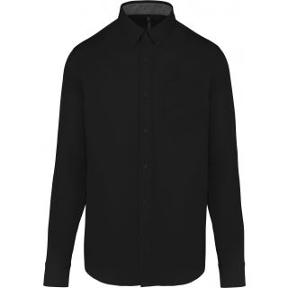 Chemise coton manches longues Nevada homme Black