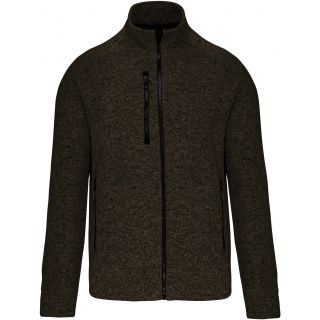 Veste zippée chinée homme Dark Khaki Melange