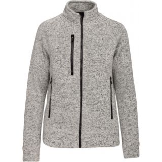 Veste zippée chinée femme Light Grey Mélange