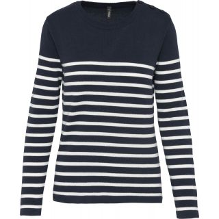 Pull marin femme Striped Navy / Off White
