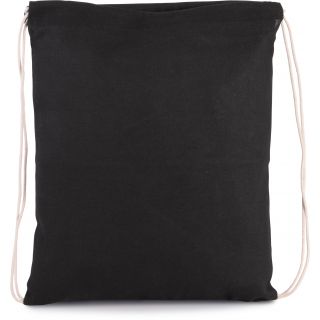 Petit sac à dos en coton bio avec cordelettes Black