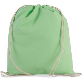 Petit sac à dos en coton bio avec cordelettes Pistachio Green